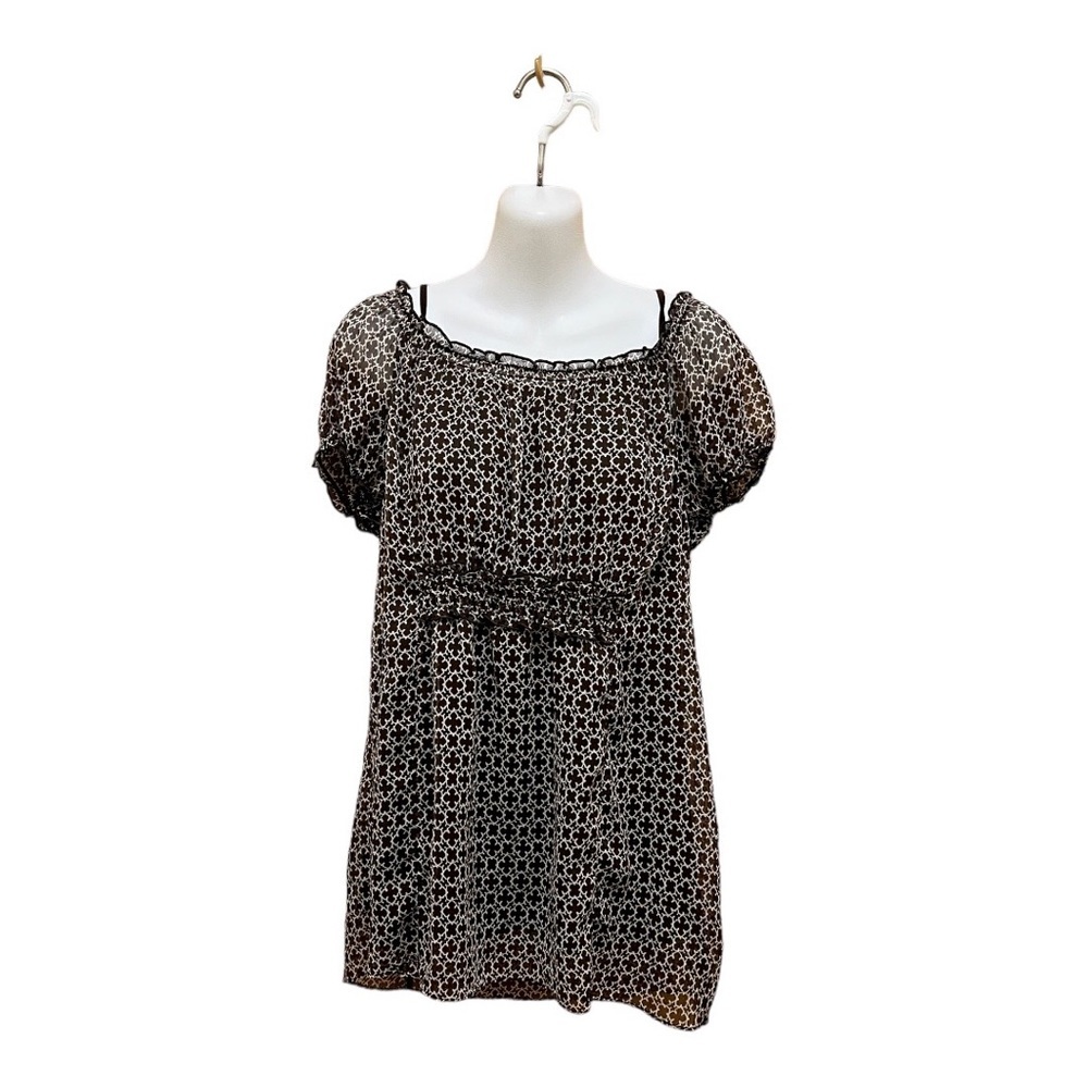 FREE Motherhood Maternity Layered Sheer Brown Babydoll Top Size Medium